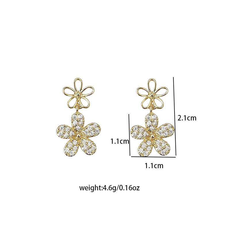 Cute Flower Spring and Summer New Super Fairy Internet Celebrity Earrings Exquisite Small Flower Stud Earrings Women's Earrings Super Fairy E8119