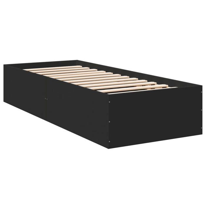 VidaXL Bed Frames Black 90x190 Cm Engineered Wood, Bedroom Furniture, Bed Base, Panel Bed, Bed, Single Bed, 3281064
