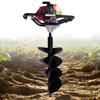 63CC 2-Takt Motor Erdbohrer Rutschfest mit 12-Zoll Bohrer-Set Bohrer Zaun Baum Pflanzen