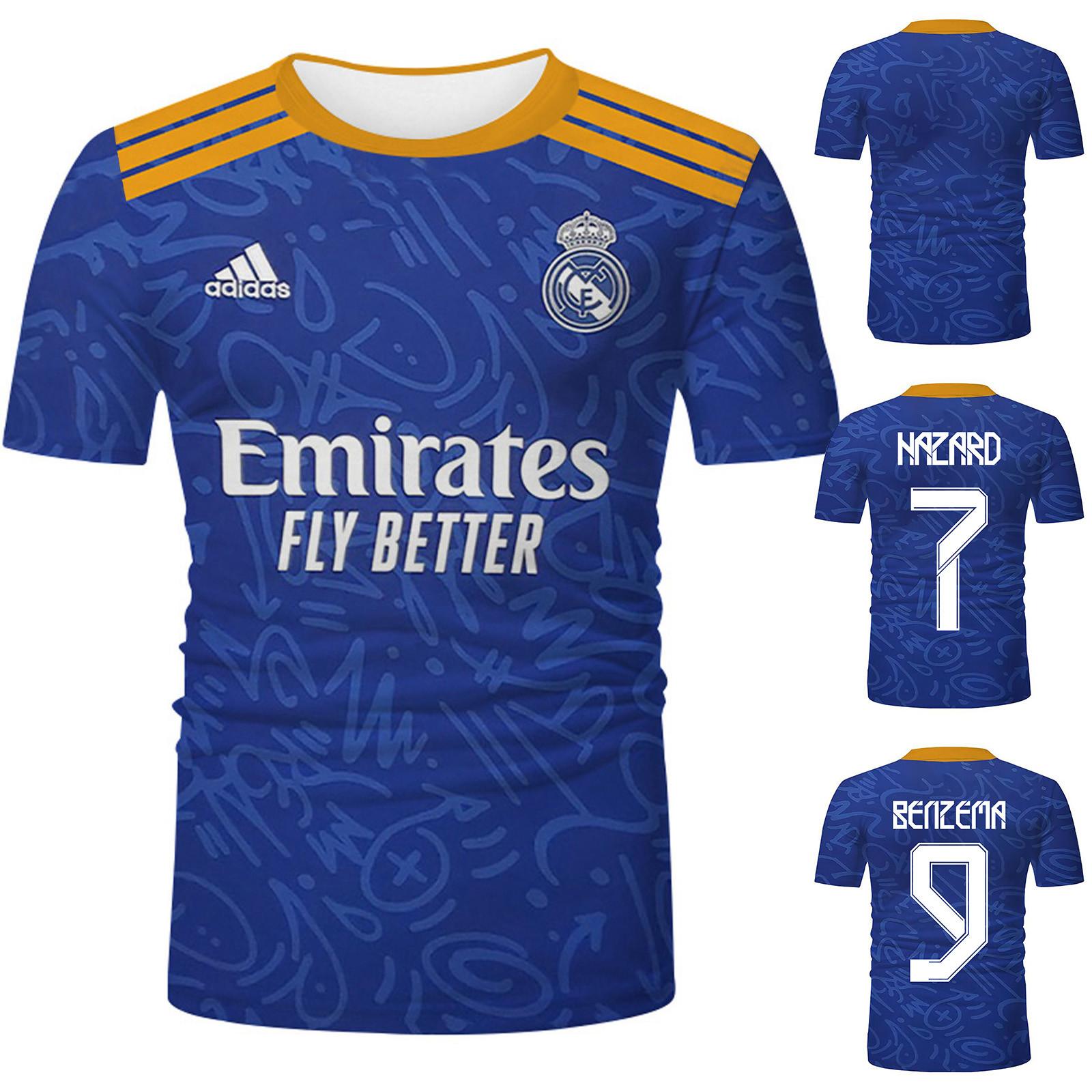 

21/22 Гостевой Роял Хаус Мадрид Футбольный костюм для мужчин Футбольные майки Футбольные майки S синий