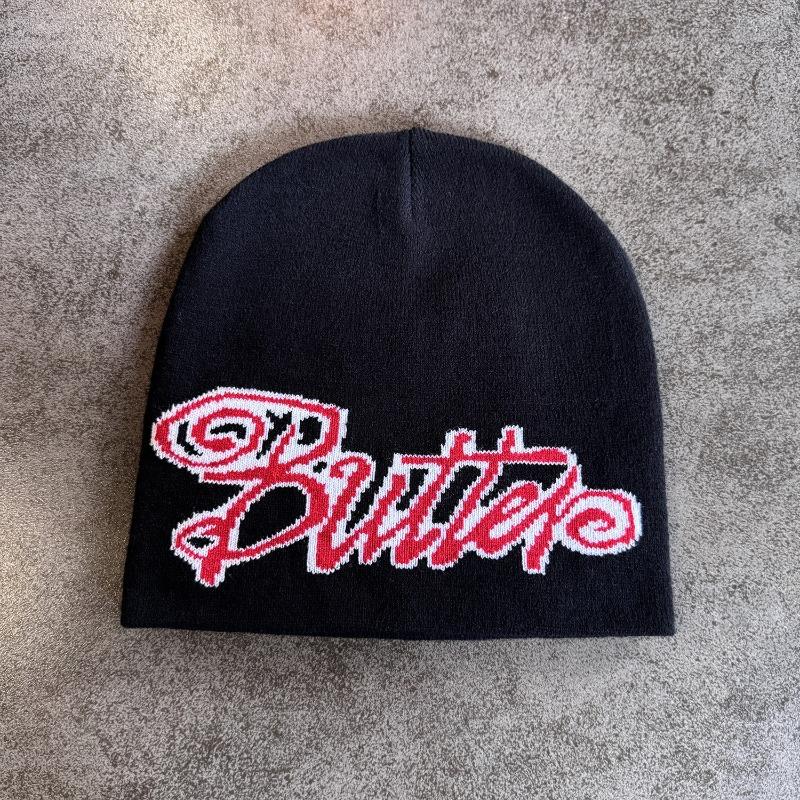 1pc Unisex Beaines Knitted Hat,Acrylic Letter Warm Elasticity Design Skull Cap,Suitable for Everyday Wear,Autumn and Winter