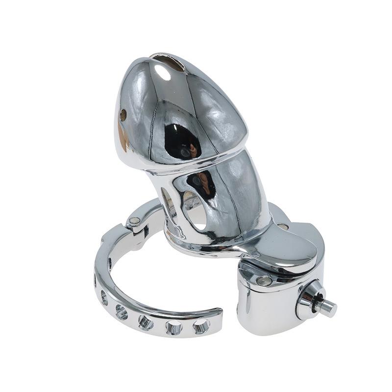 Metal Chastity Lock CB Penis Cage Chastity Device SM Sex Tool Variable Snap Ring Integrated Sex Toys for Men