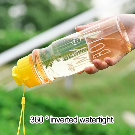 Yousheng 650ML Water Bottle Food Grade Large Capacity Portable Fitness Sports Water Jug with Lanyard Outdoor Supply