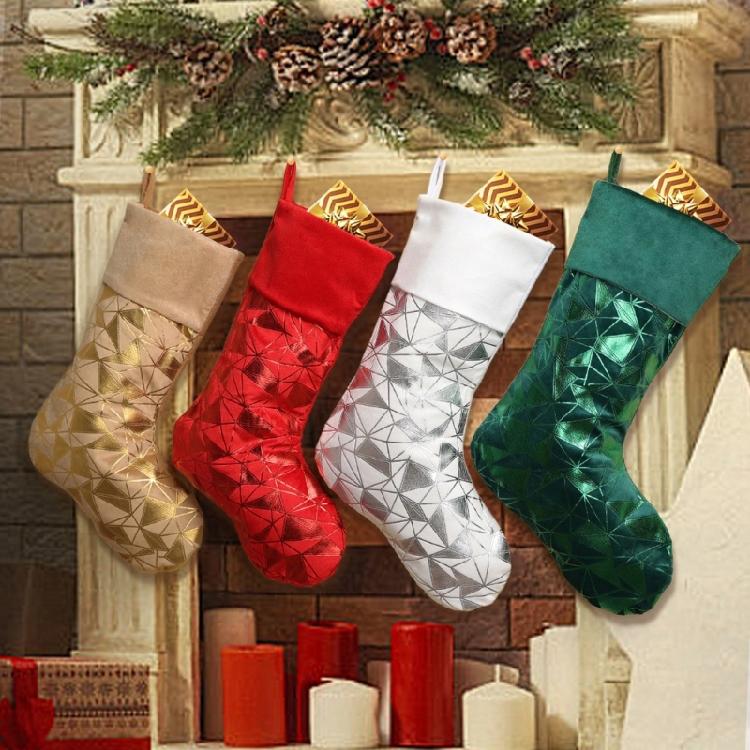 Christmas Decoration Hanging Sock Soft Fabric Christmas Stocking Holiday Party Gifts Bag Decoration For Mantels Display