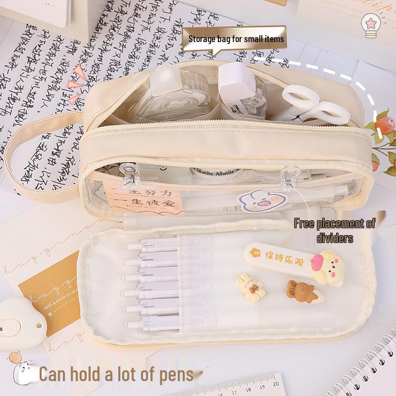 Stylish Candy Color Large-Capacity Pencil Case for School Students