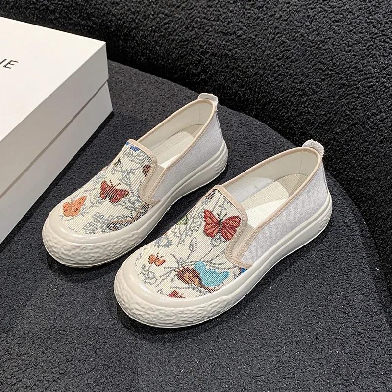Women Embroidered Shoes Lazy Cloth Shoe Flat Shoes Wedding Shoes for Women Flats Beach Flats for Women Zapatillas