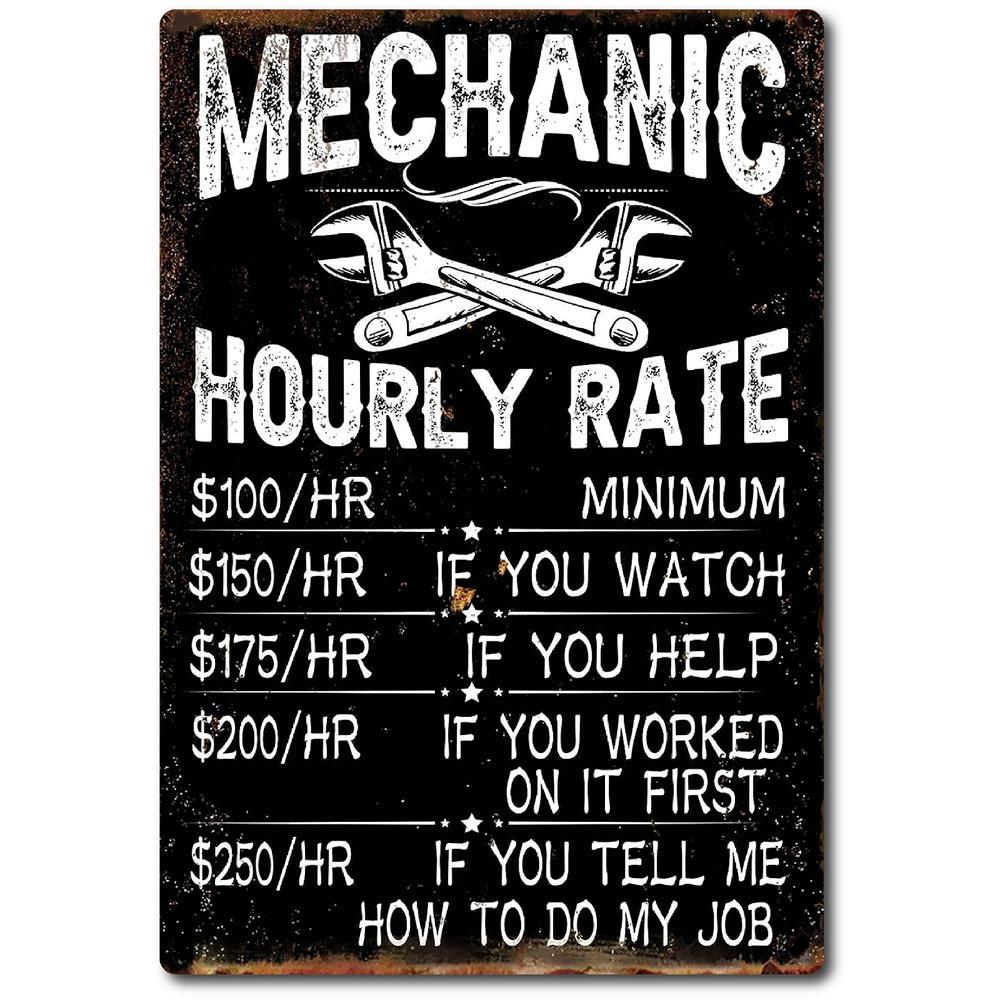 US Mechanic Garage Vintage Retro Tin Sign door Wall Decor Metal Bar Pub Poster
