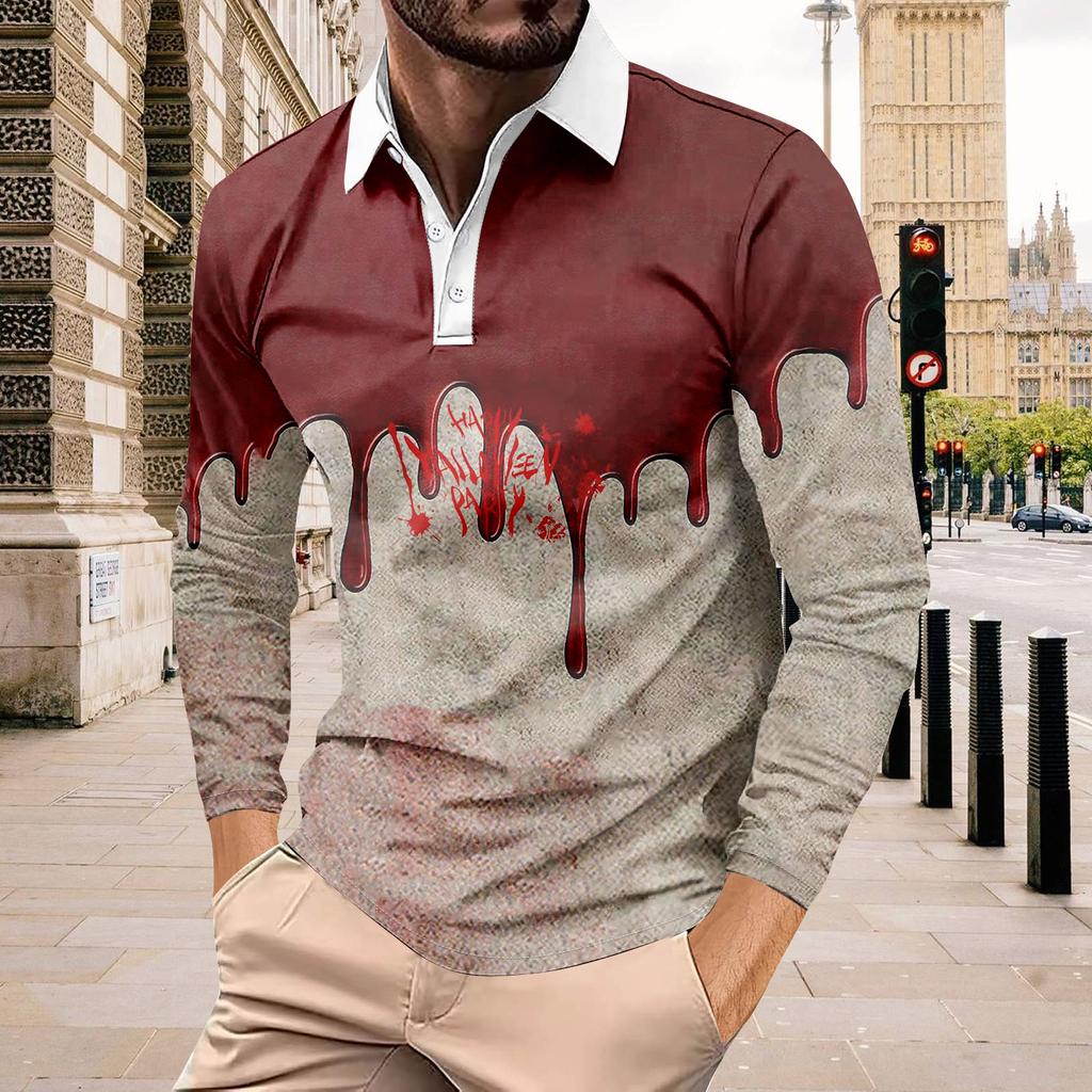 Herrenhemd mit langen Ärmeln und Knopfleiste, modisches, lässiges Oberteil