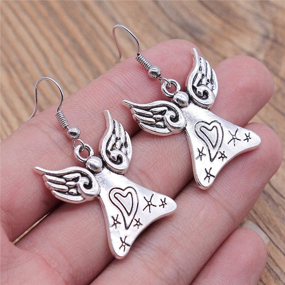 Drop & Dangle Earring Angel Wings Kids' Jewelry MaterialsEarring Size 18x19mm QE002