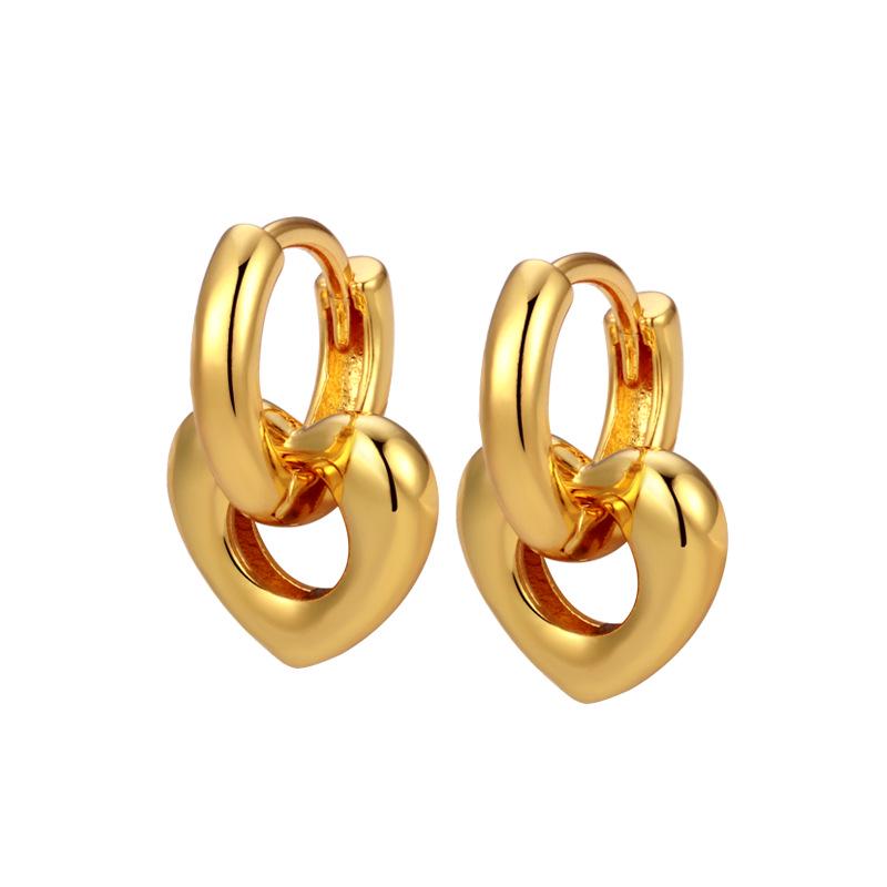 18K Gold Plated Heart Ear Cuffs - Elegant, Versatile Earrings for Women
