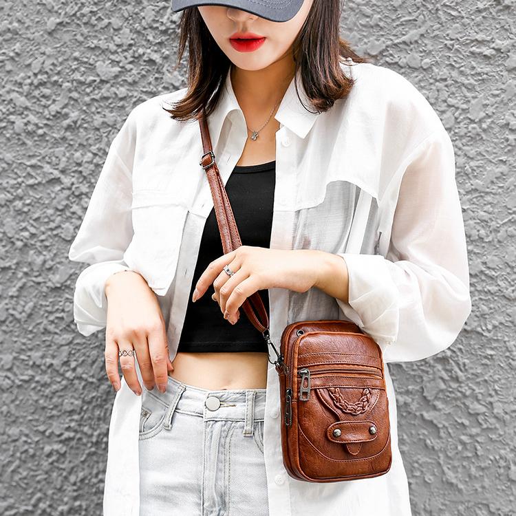 1 Pièce Sac bandoulière téléphone vintage en cuir PU Sac à bandoulière pour femme Mini sacs à main