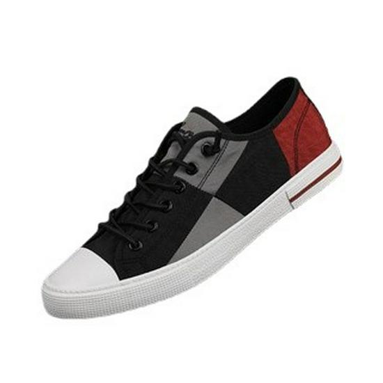 Men's Spring Canvas Shoes: Breathable, Casual, Versatile Low-Top Skate Shoes with Elastic Band.