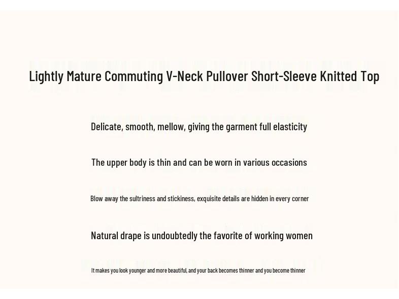 Demana Women's V-Neck 3/4 Sleeve Knit Top