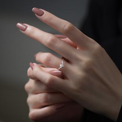 Vintage Court Style Open Ring, Early Spring Tide Day Female Personality Gentle And Sweet V-Shaped Pearl Ring