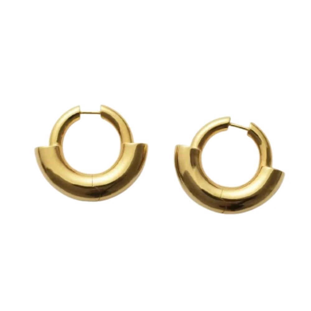 Ins Light Luxury Circle Earrings High-end Exaggerated Hoop Earrings Prevent Allergy Copper Ear Buckle Unisex