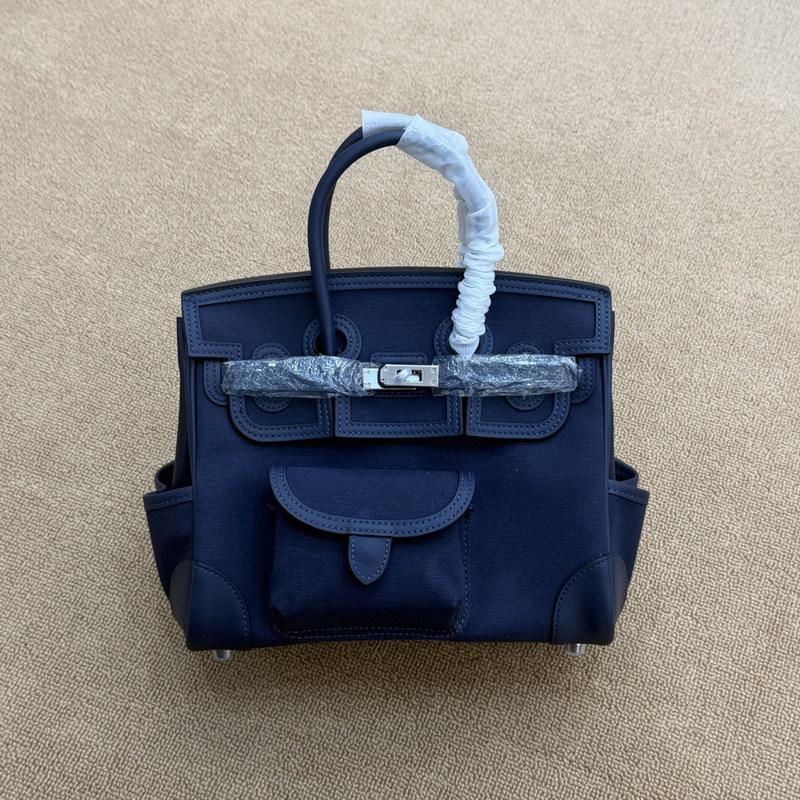 New 25CM Cargo-Swift leather with canvas pocket leather shoulder strap