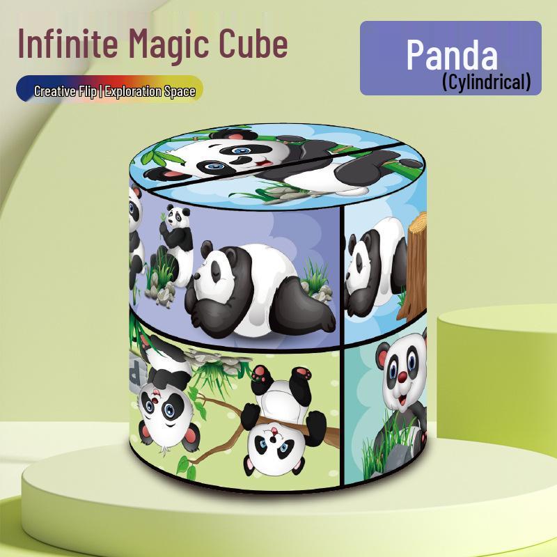 

3D Магический кубик с рисунком панды: Трансформируемые геометрические строительные блоки