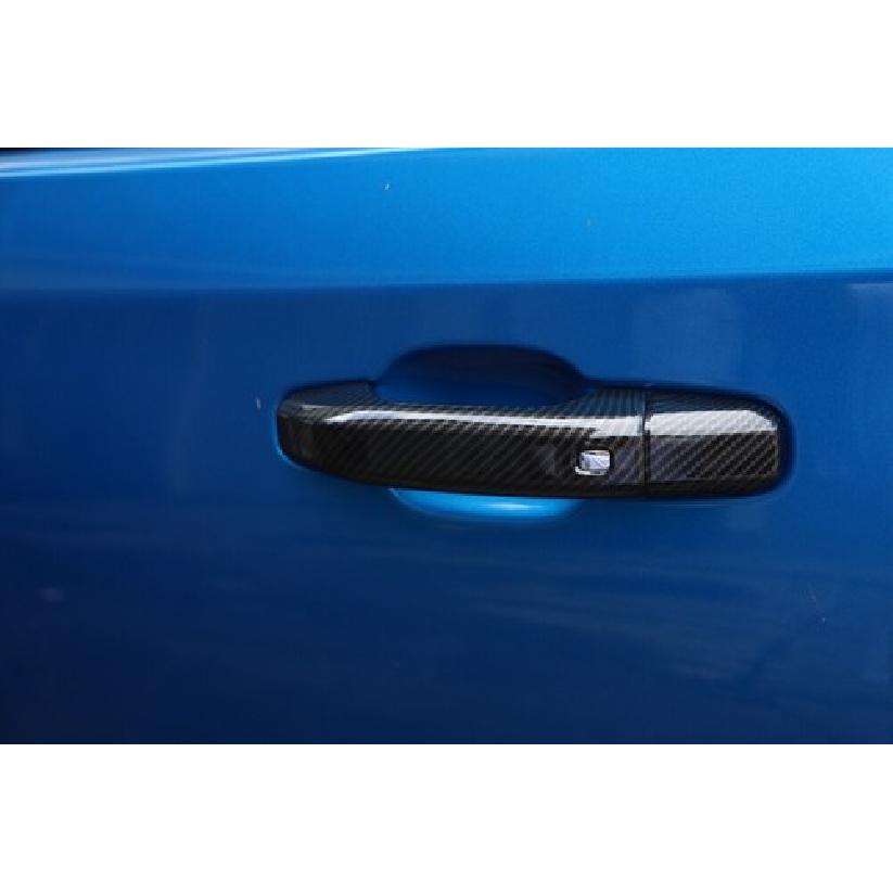 For + Chevy Silverado GMC Sierra Door Handle COVERS CARBON FIBER 4 Smart Key