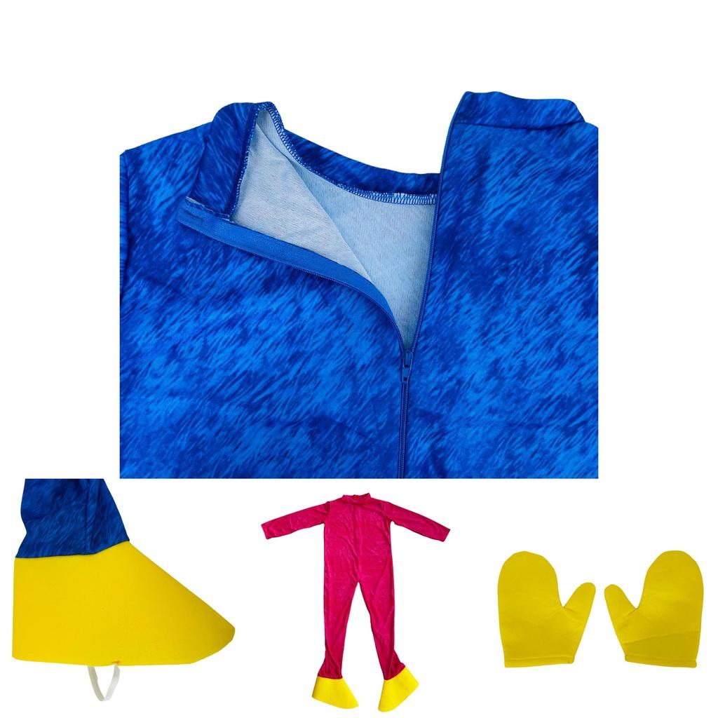 Dazzling Kids Huggy Wuggy Poppy Playtime Cosplay Costume Bodysuit Jumpsuit Mask Gloves