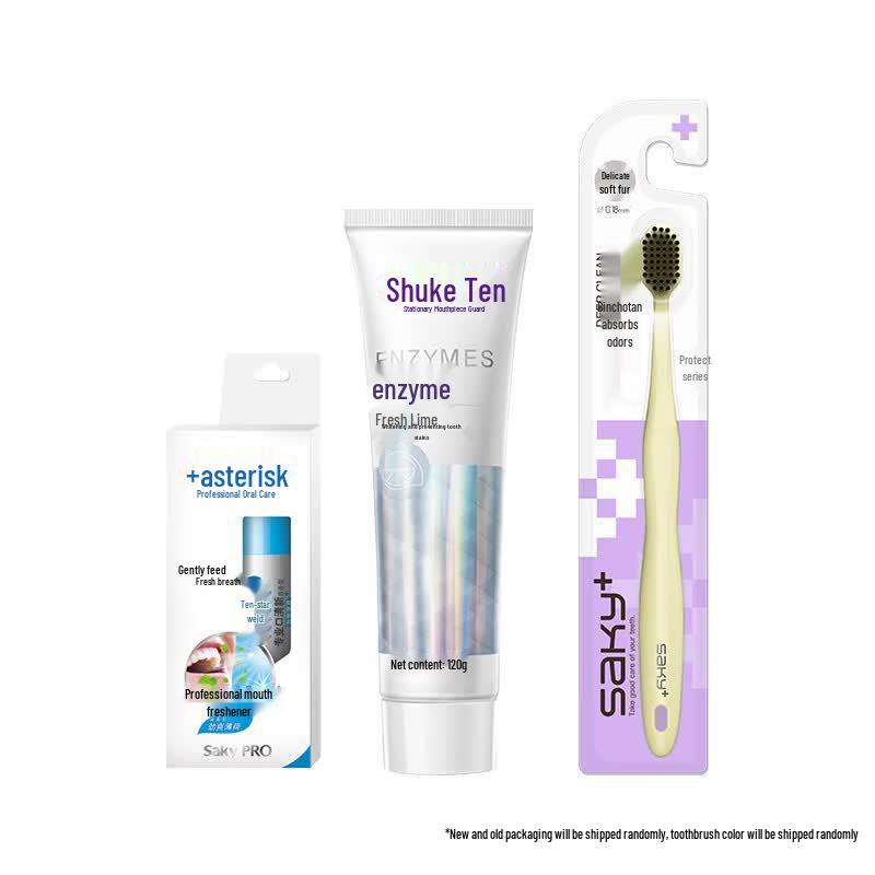 Shuke Brightening Enzyme Oral Care Set with Lime Toothpaste
