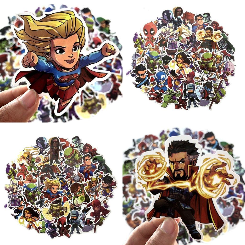 Chibi 50 Pcs Super Heroes Sticker Decals For Skateboard Laptop Luggage
