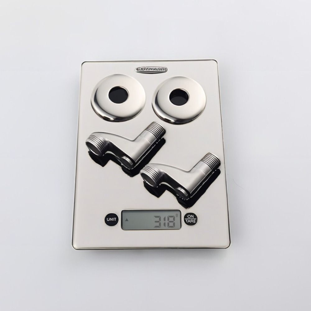 304 Stainless Steel Shower Bathtub Faucet Brushed Nickel Solid Brass Shower Faucet Adapter Adjustable Angle Curved Foot