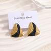 New French retro fashion stainless steel stud earrings ins personalized design earrings ear jewelry