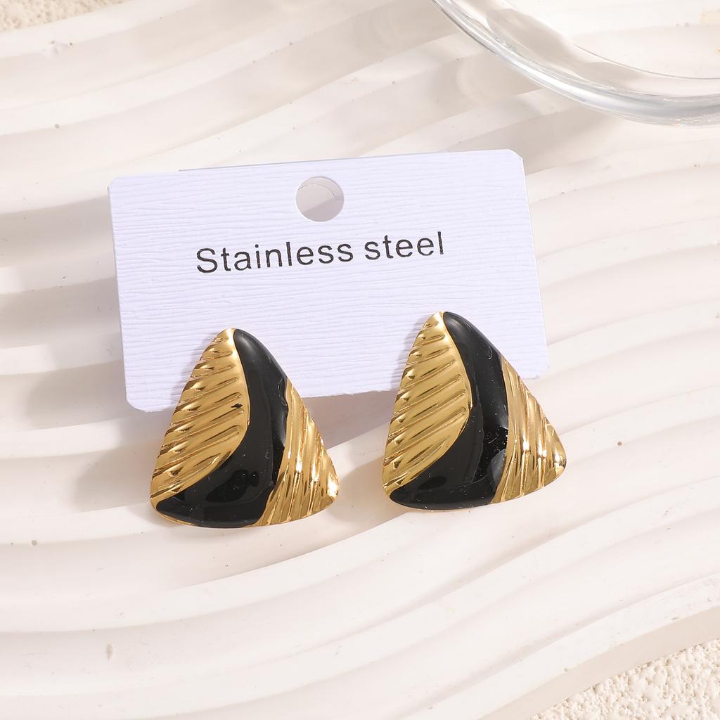 New French retro fashion stainless steel stud earrings ins personalized design earrings ear jewelry