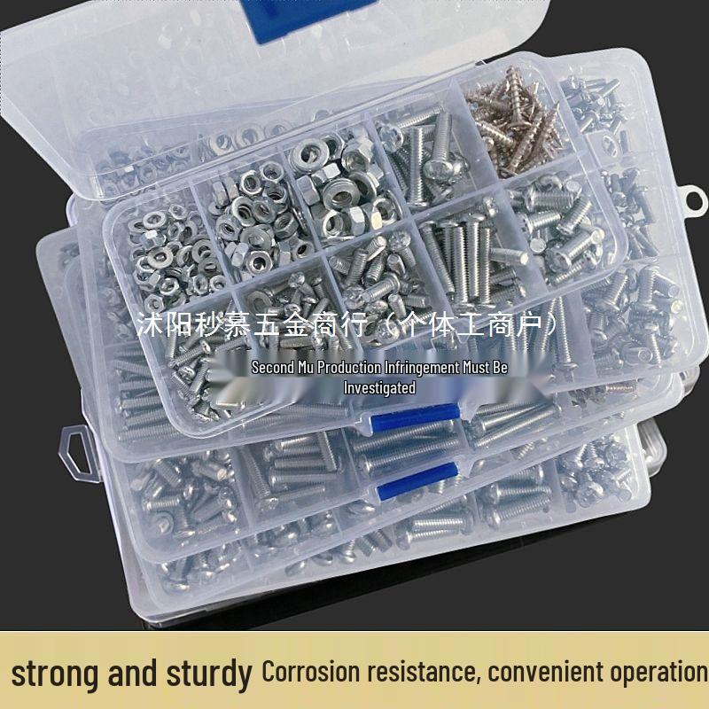 Mehrgrößen Rundkopf Kreuzschlitzschrauben, Muttern & Unterlegscheiben DIY Set – Komplettes Haushaltsset