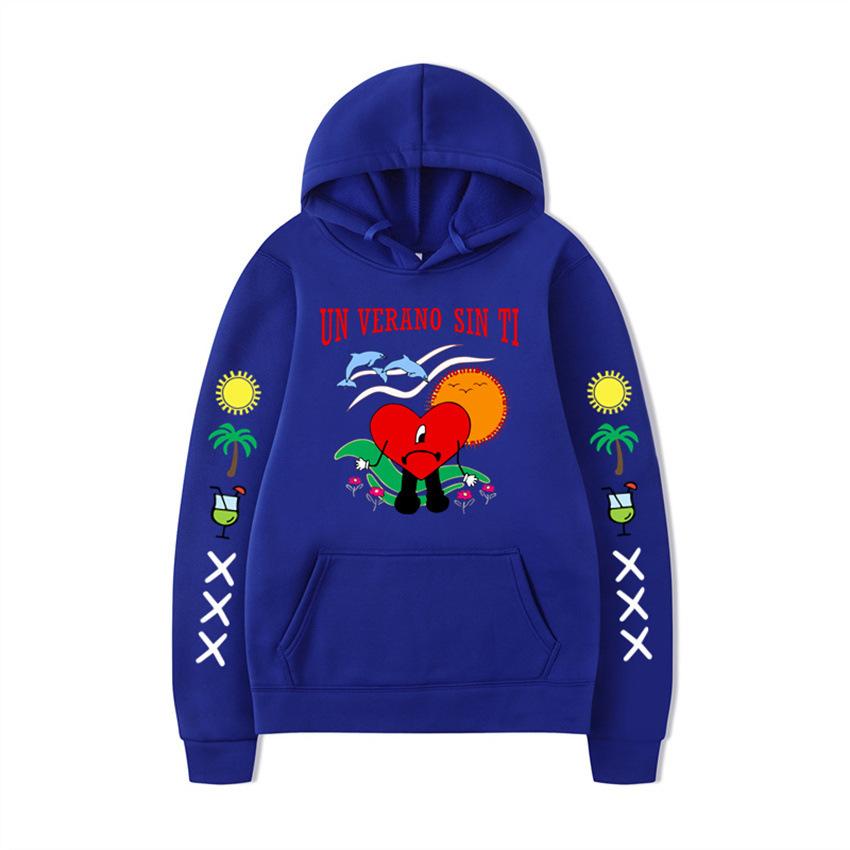 Un Verano Sin Ti Hoodie Bad Bunny Hooded Print Sweater Men And Women