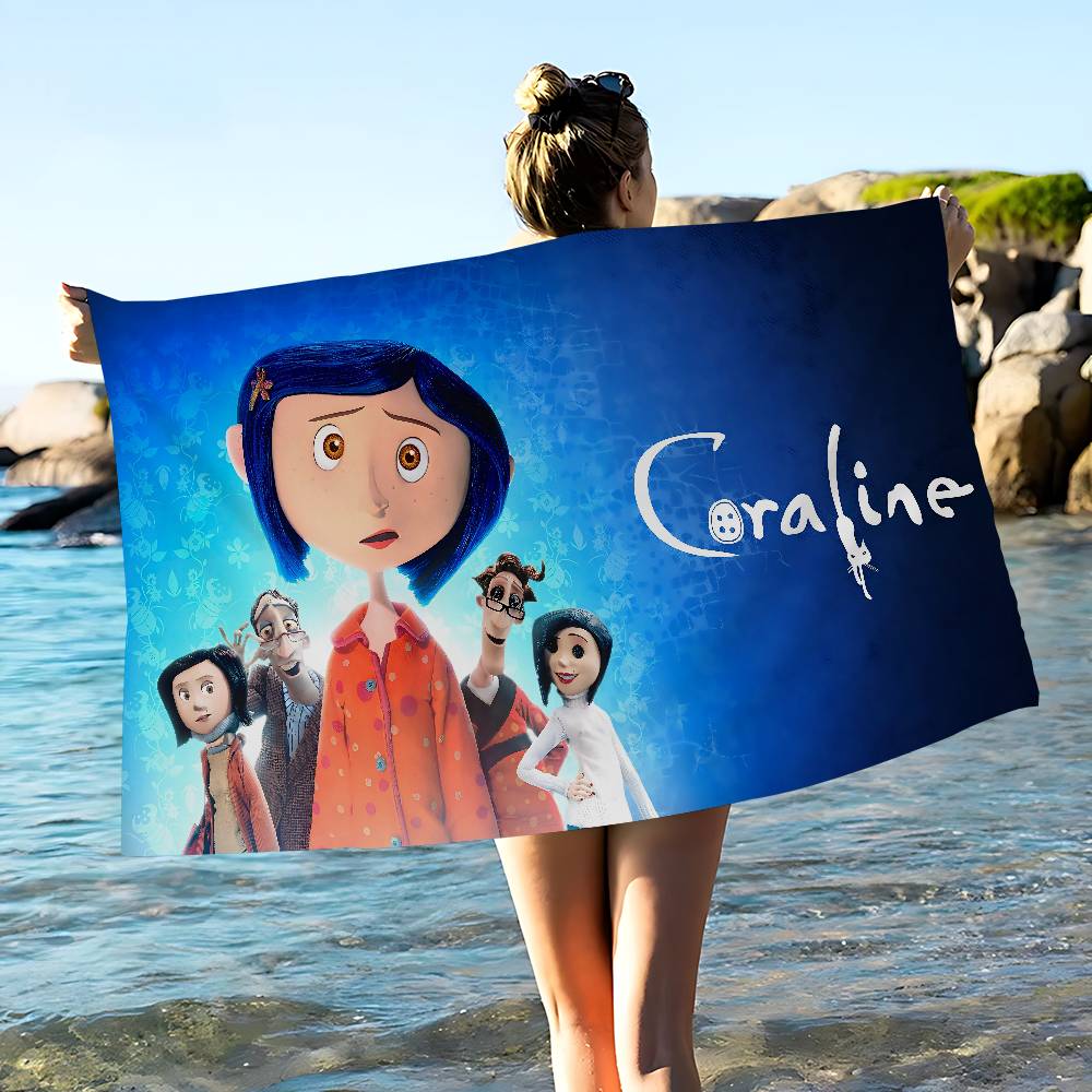 C-Coraline-S Microfiber Blanket Quick Drying Beach Towels Oversized Printing Super Absorbent Pool Towel Blanket