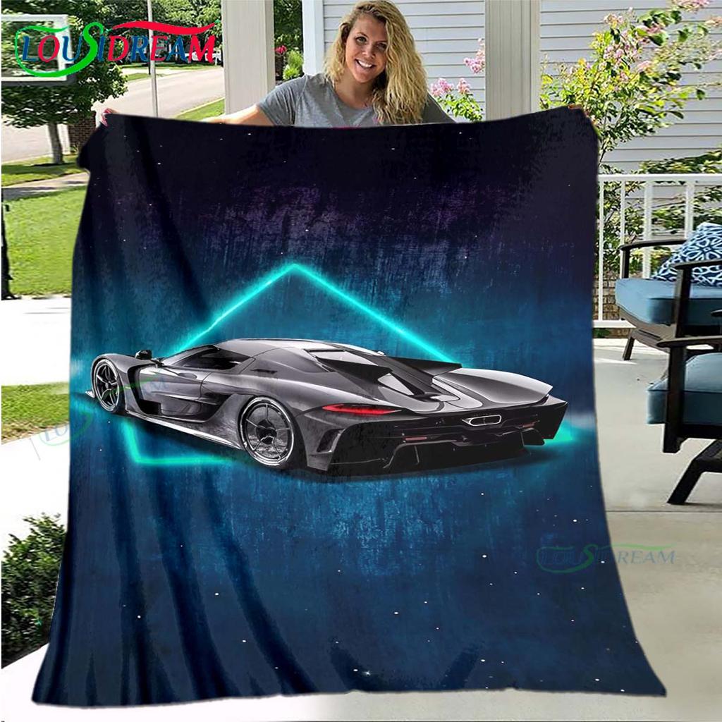 Cartoon N-Need for Speed Print Blanket,Flannel Throw Blanket for Bed Sofa Picnic Office Hiking Leisure Nap N-NFS Birthday Gift