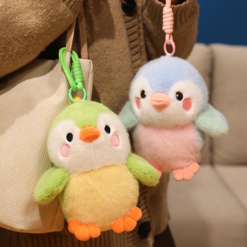 Wholesale 16cm Cartoon Kawaii Pet Bird Plush Toy Lifelike Little Pendants Fluffy Pretty Doll Car Bags Decor Keychain Kid Gift