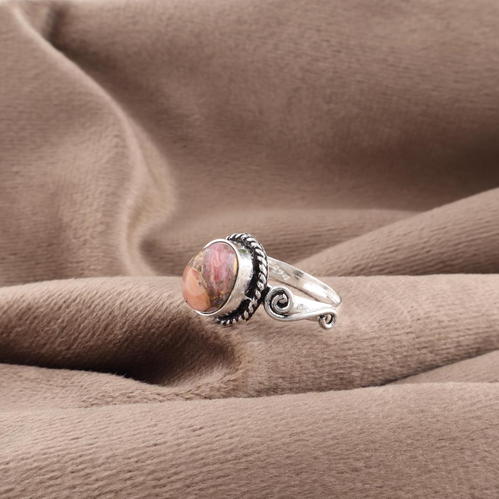 Pink Opal Turquoise Ring, Handmade Gemstone Ring, 925 Sterling Silver Ring Wonderful Jewelry, For Anniversary Gift