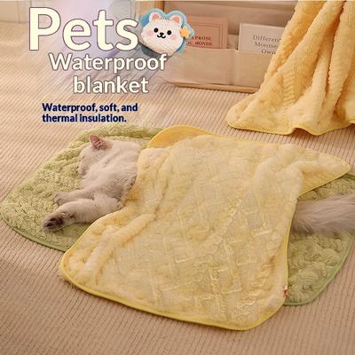 Waterproof & Scratch-Resistant Pet Blanket - Heavy Fleece Non-Slip Couch Cover for Cats and Dogs, Reversible Protector for Bed