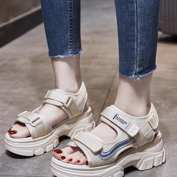 Daddy Sandals Women's Summer Thick-soled Platform Shoes Sports Soft-soled Beach Wedge Casual Women's Sandals
