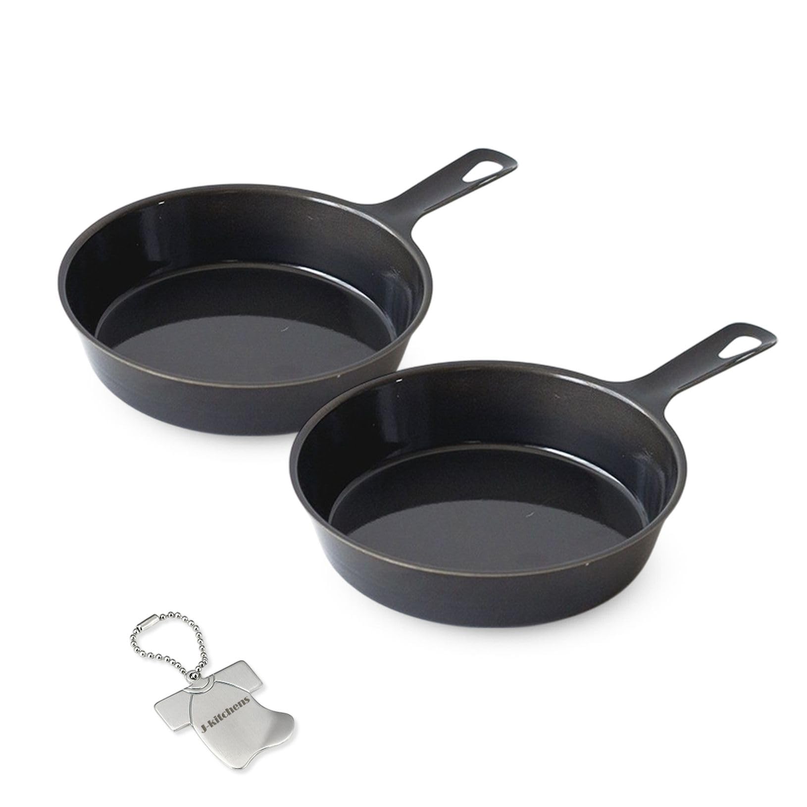 

Iron Skillet Grill and Oven Made in Includes Original J-kitchens 2-Piece Set, Safe, 13cm, Japan, Kankiri-kun T-Shirt