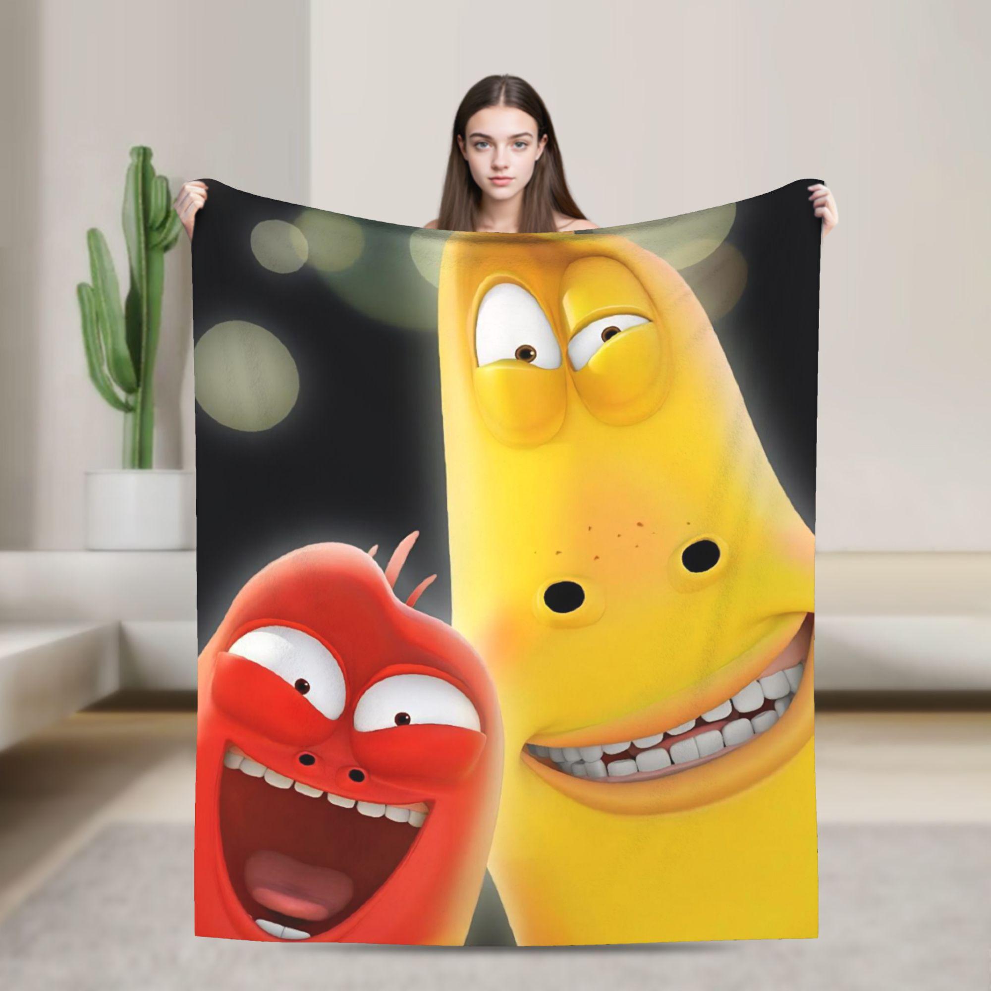 

Larva Cartoon Blanket Quality Soft Bedding Throws Winter Picnic Couch Bed Funny Bedspread 30x40in
