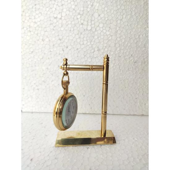 Antique brass nautical table clock for office, collectible unique desk timepiece, unique shelf decor timekeeper for hotel