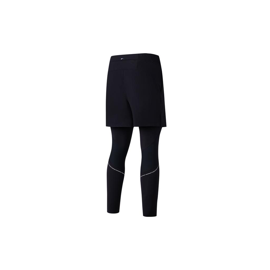 Saucony Letter Logo Two-In-One Running Sports Pants Men Pants Black SC2230119A-BK01