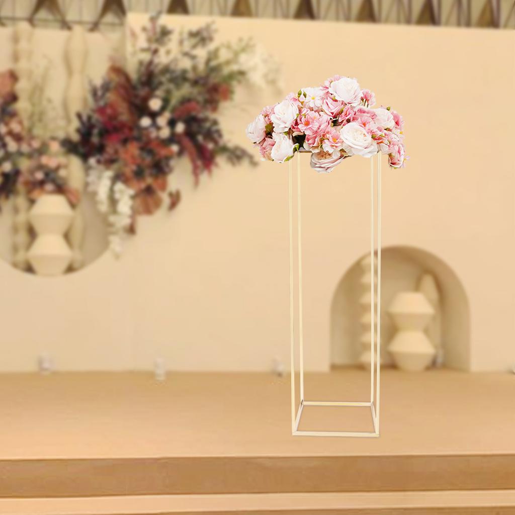 Golden Wedding Arch Stand with Iron Base, Elegant Floral Display Stand for Wedding Decor, Gold Flower Stand for Centerpieces