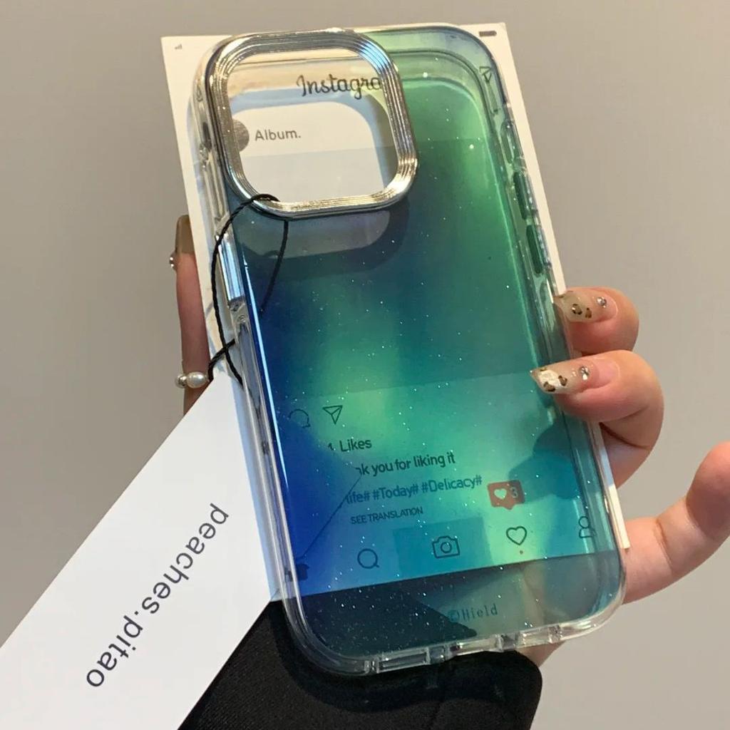 Funda para teléfono Floreciente Verde Degradado para Apple iPhone 16Promax-Silicona Suave a Prueba de Golpes Cubierta Creativa para Teléfono en iPhone16/15/14/13/Pro/Promax
