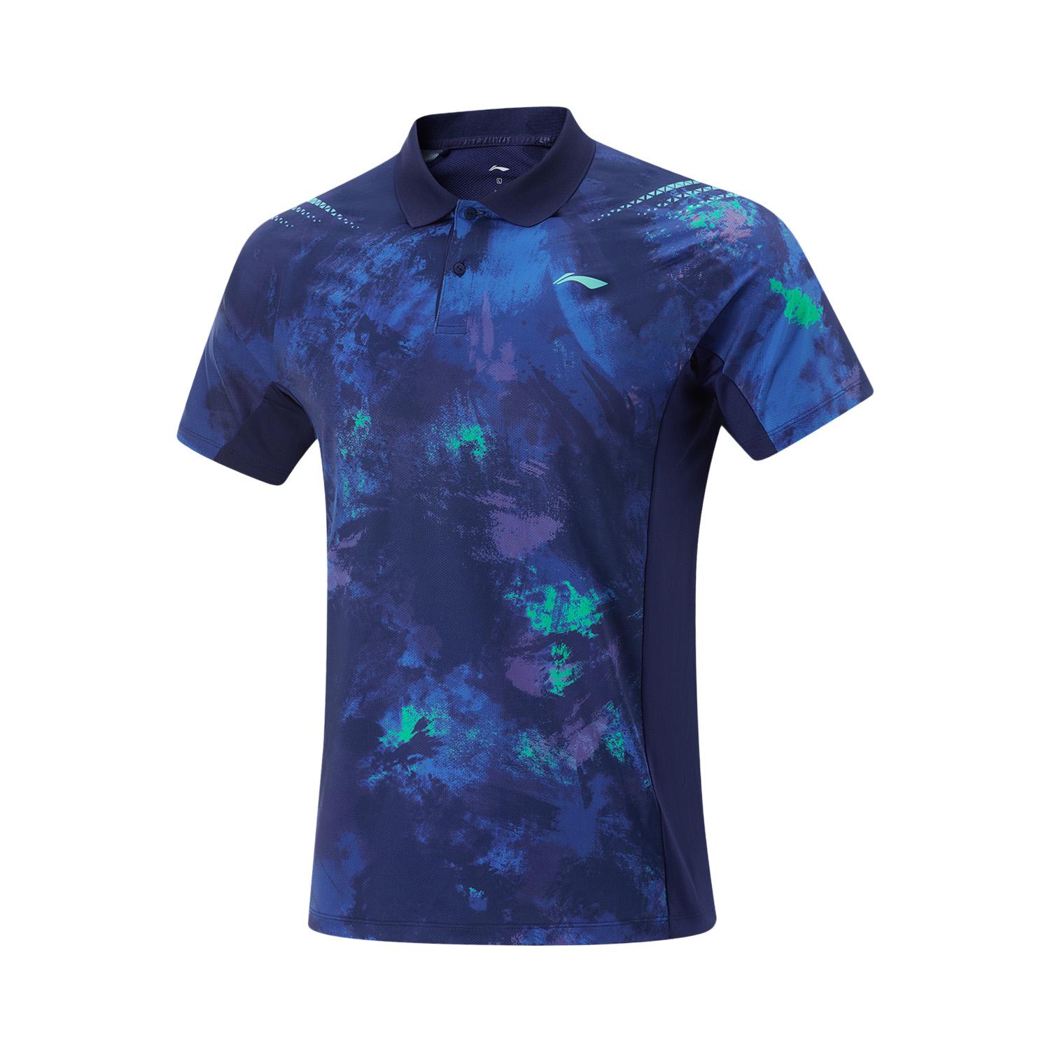 

Li-Ning Comfortable Quick-Dry Breathable Short Sleeve Polo Shirt Unisex Polo Shirts Light-Blue APLV051-1 L