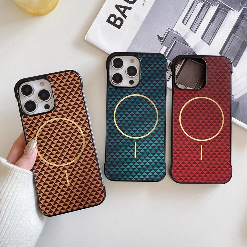 Borderless Diamond PC Suitable for Apple 16promax Mobile Phone Case IPhone 15 Knitted Fine Circle Magnetic Suction Prevent Falling