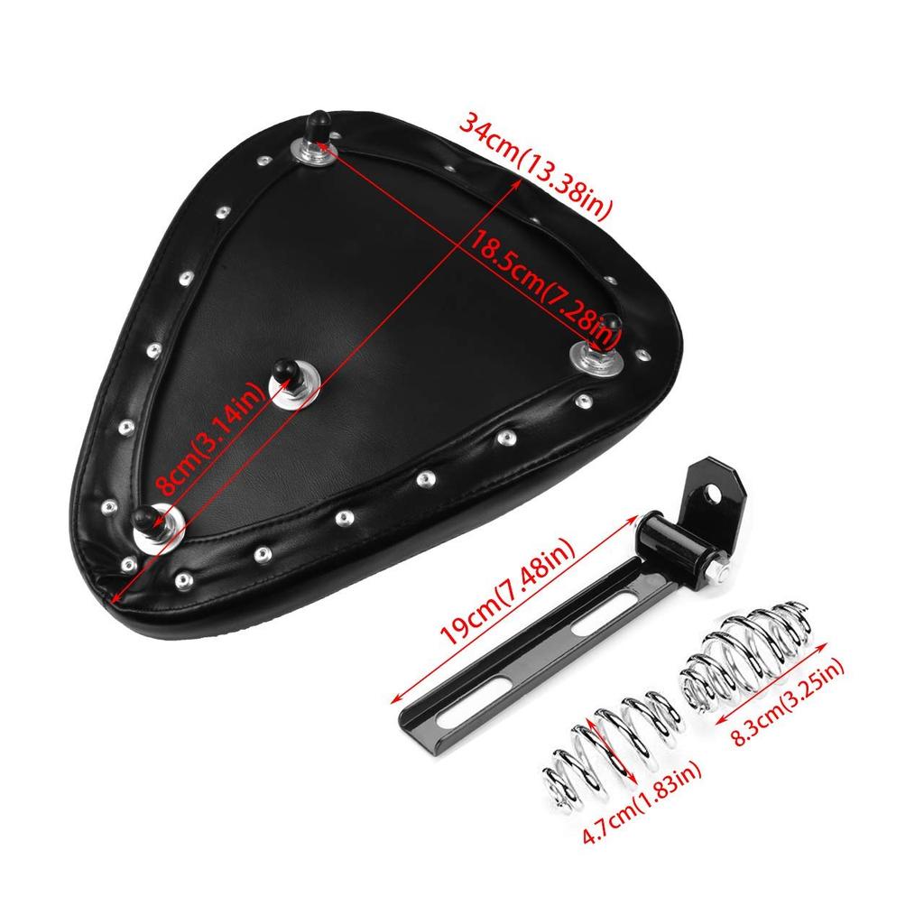 Karun Motorrad Slim Solo Sitz Universal Leder Niedriges Profil Kissen für Cruiser Bobber Chopper