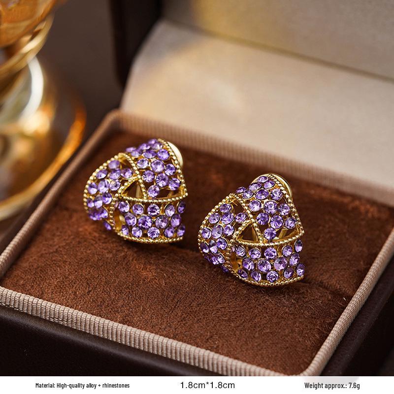French Retro Pearl Plaid Earrings: Luxury Korean Studs for Women
