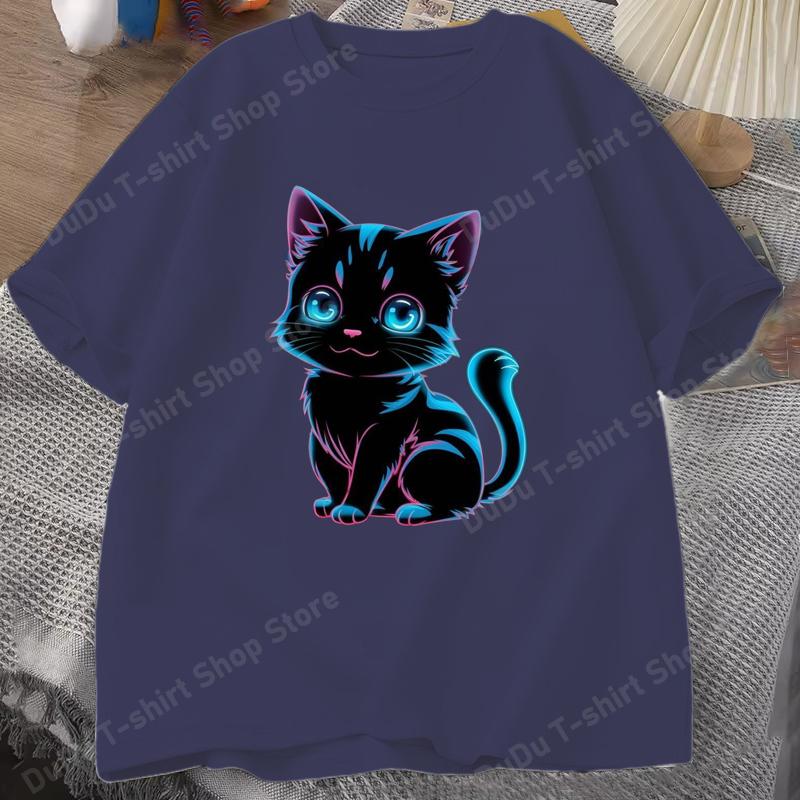 Hot Cat T Shirt UnisexWomens Funny Printing Tshirt Casual Cool Streetwear Fashion T Shirt Cat Lover Cartoon Shirt Tops