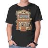 Unisex Crew Neck T-Shirt Owl Cafe Graphic Short Sleeve Casual Tee