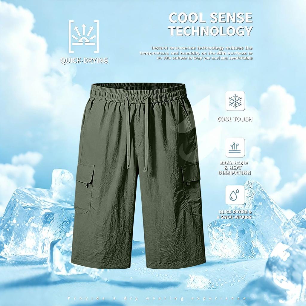 Men’s Summer Casual Seven- Shorts Relaxed Fit Lightweight Cotton Cargo Shorts with Multiple Pockets for Outdoor Activities