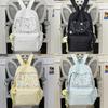 Nylon Girl Backpack With Star Print And Moon Pendant For Casual Travel